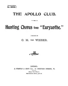 Weber Hunting Chorus Ttbb Tonic Solfa