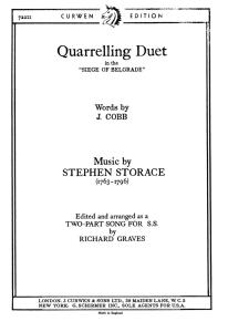 Storace, R Quarrelling Duet Ss/Piano