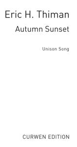 Thiman, E Autumn Sunset Unison/Piano