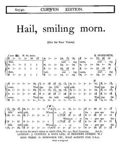 Spofforth Hail Smiling Morn Satb Ton