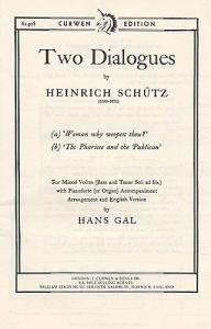 H Schutz: Two Dialogues