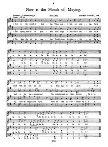 Morley Now Is The Month Of Maying Satb