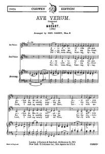 Mozart: Ave Verum (2 Part And Piano)