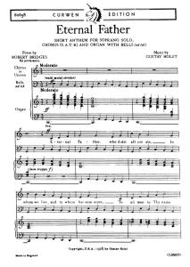 Holst, G Eternal Father Soprano Solo/Satb/Organ