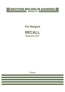 Per Nørgård: 'Recall' Concerto For Accordion And Orchestra (Score)