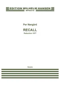 Per N&oslash;rg&aring;rd: 'Recall' Concerto For Accordion And Orchestra (Score)