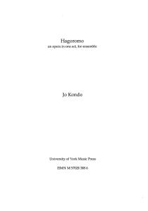 Jo Kondo: Hagoromo - Score