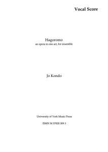 Jo Kondo: Hagoromo (Vocal Score)