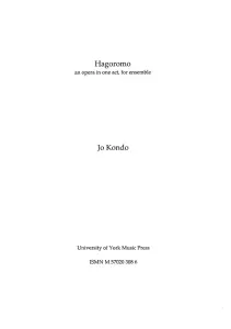 Jo Kondo: Hagoromo - Score