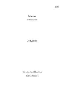 Jo Kondo: Isthmus (Parts)