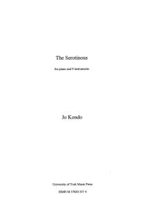 Jo Kondo: The Serotinous