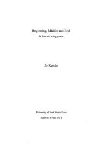 Jo Kondo: Beginning, Middle And End (Score)