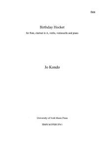 Jo Kondo: Birthday Hocket (Parts)