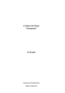 Jo Kondo: A Dance for Piano, Europeans""