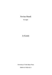 Jo Kondo: Novitas Mundi