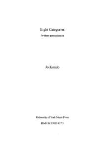 Jo Kondo: Eight Categories