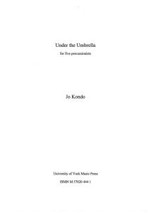 Jo Kondo: Under The Umbrella (Score)