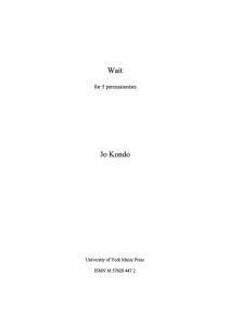 Jo Kondo: Wait (Score)