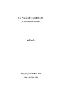Jo Kondo: Six Poems Of Mokichi Saito