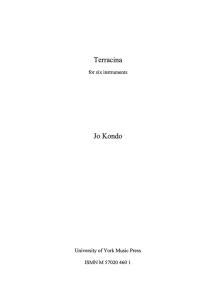 Jo Kondo: Terracina (Score)