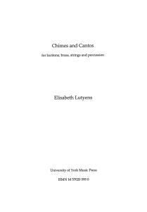 Elisabeth Lutyens: Chimes And Cantos Op.86