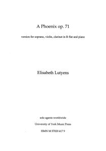Elisabeth Lutyens: A Phoenix Op.71a (Score)