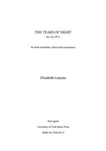Elisabeth Lutyens: The Tears of Night Op.82