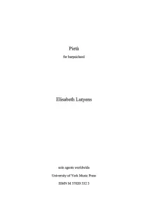Elisabeth Lutyens: Piet&aacute; Op.104