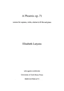 Elisabeth Lutyens: A Phoenix Op.71a (Score)