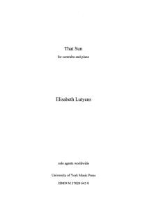 Elisabeth Lutyens: That Sun Op.137