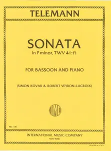 Sonata For Bassoon In F Minor TWV 41