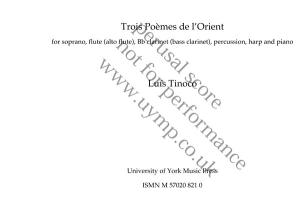 Luís Tinoco: Três Poèmes do l'Oriente (Three Poems From The East)