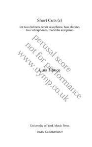 Luís Tinoco: Short Cuts (Ensemble)