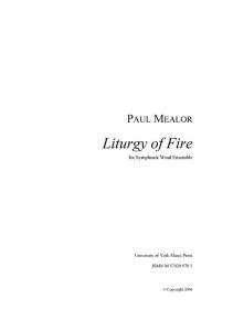 Paul Mealor: Liturgy of Fire
