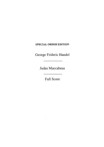G.F. Handel: Judas Maccabeus (Mozart) Full Score
