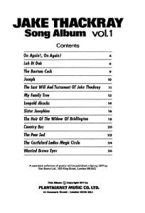 Jake Thackray: Song Album Volume 1