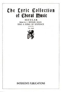 J. Michael Diack: Sing A Song Of Sixpence (SATB)