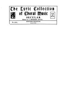 Diack Dr Faustus Satb