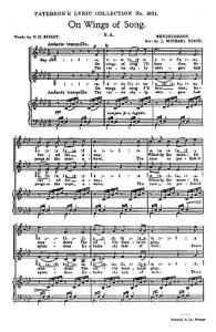 Mendelssohn On Wings Of Song Sa