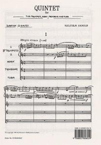 Malcolm Arnold: Quintet For Brass Op.73 (Full Score)