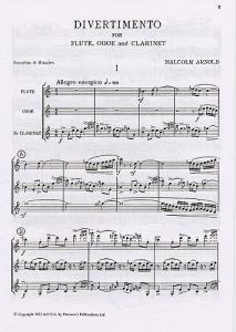 Malcolm Arnold: Divertimento For Wind Trio Op.37 (Score)