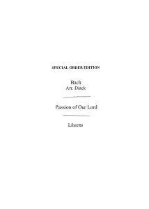 Bach/Diack St Luke Passion Libretto