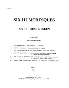 Longmire, J: Six Humoresques: Pf
