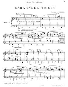 Jongen, J Sarabande Triste Pf