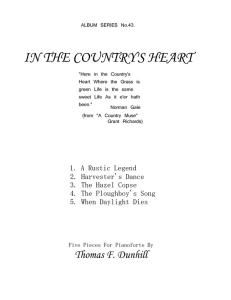 Dunhill, T: In The Country's Heart: Pf