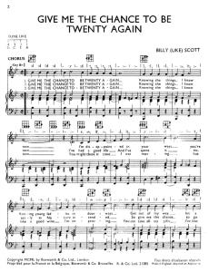 Scott, B^give Me The Chance To Be Twenty^vce/Pf