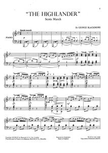 Blackmore, G The Highlander Piano