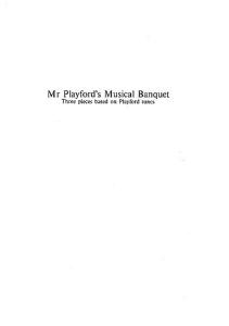 David Cox: Mr Playford's Musical Banquet