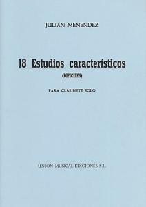 Menendez Dieciocho Estudios Caracteristicos Clarinet
