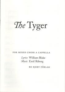 Emil Råberg: The Tyger (SATB)